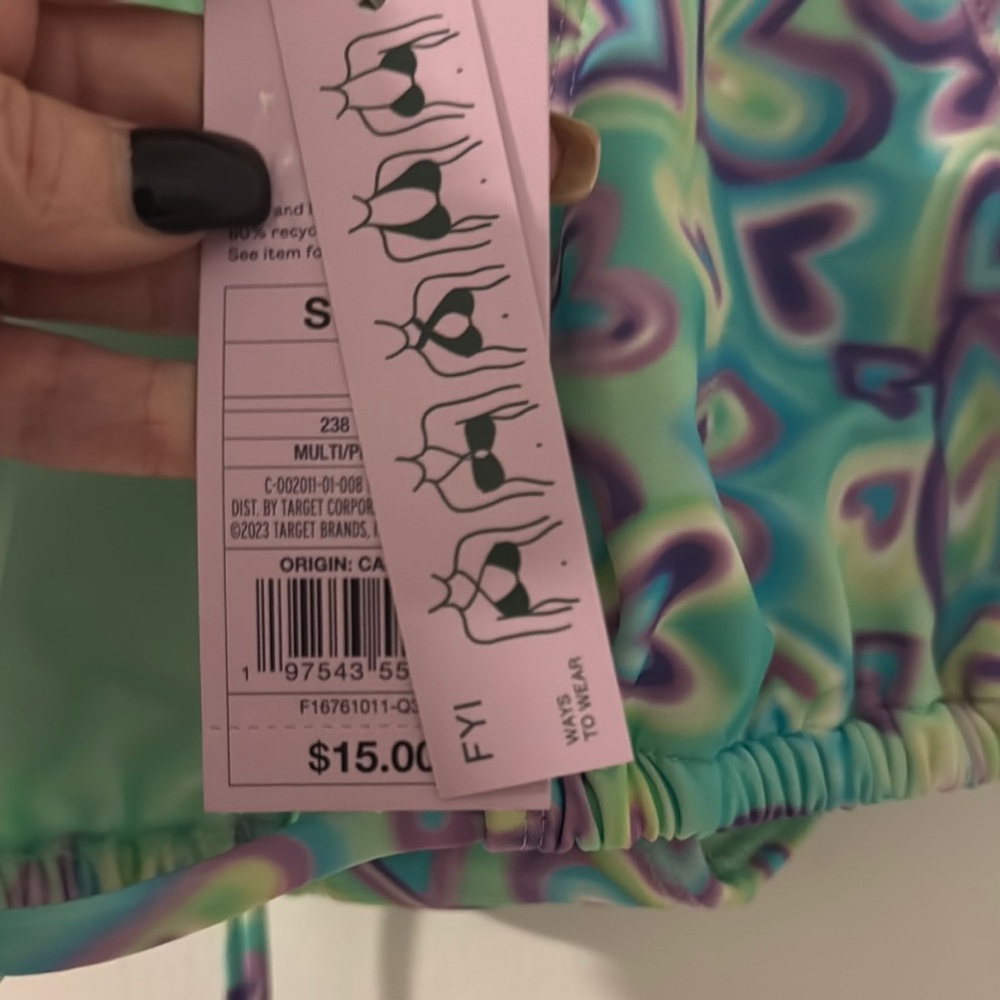Multicolor Heart Pattern Swimsuit - Picture 5 of 7